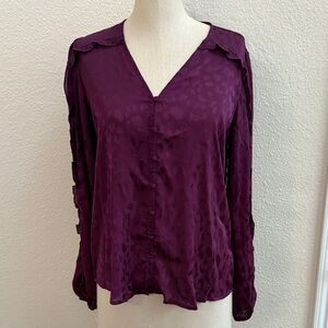 Chic Plum Button-Down Blouse